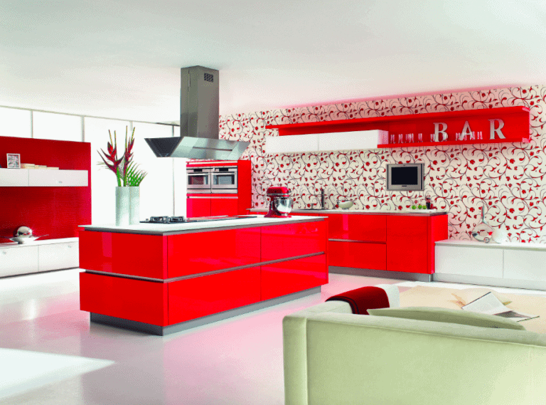 Rode moderne keuken inspiratie